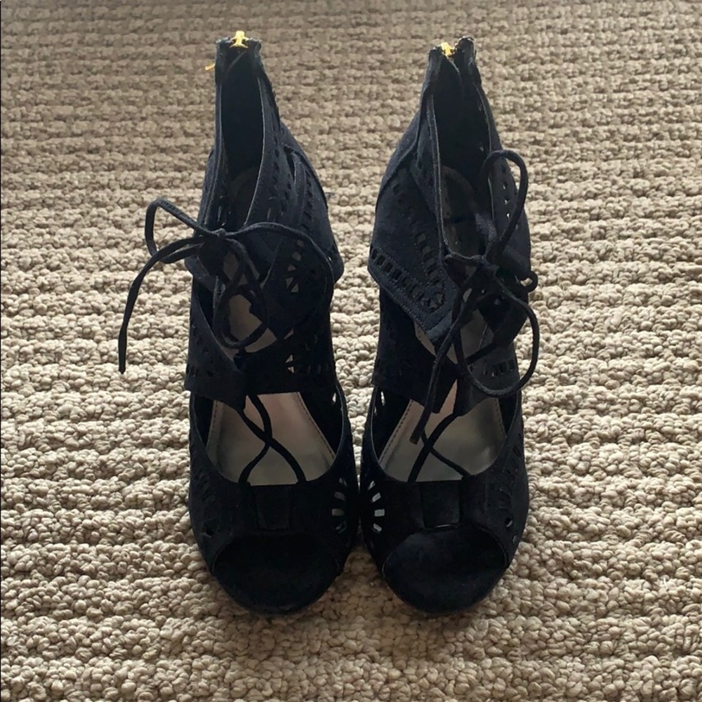Xppeal Lace Uo Black Heels- Size 6.5, never worn